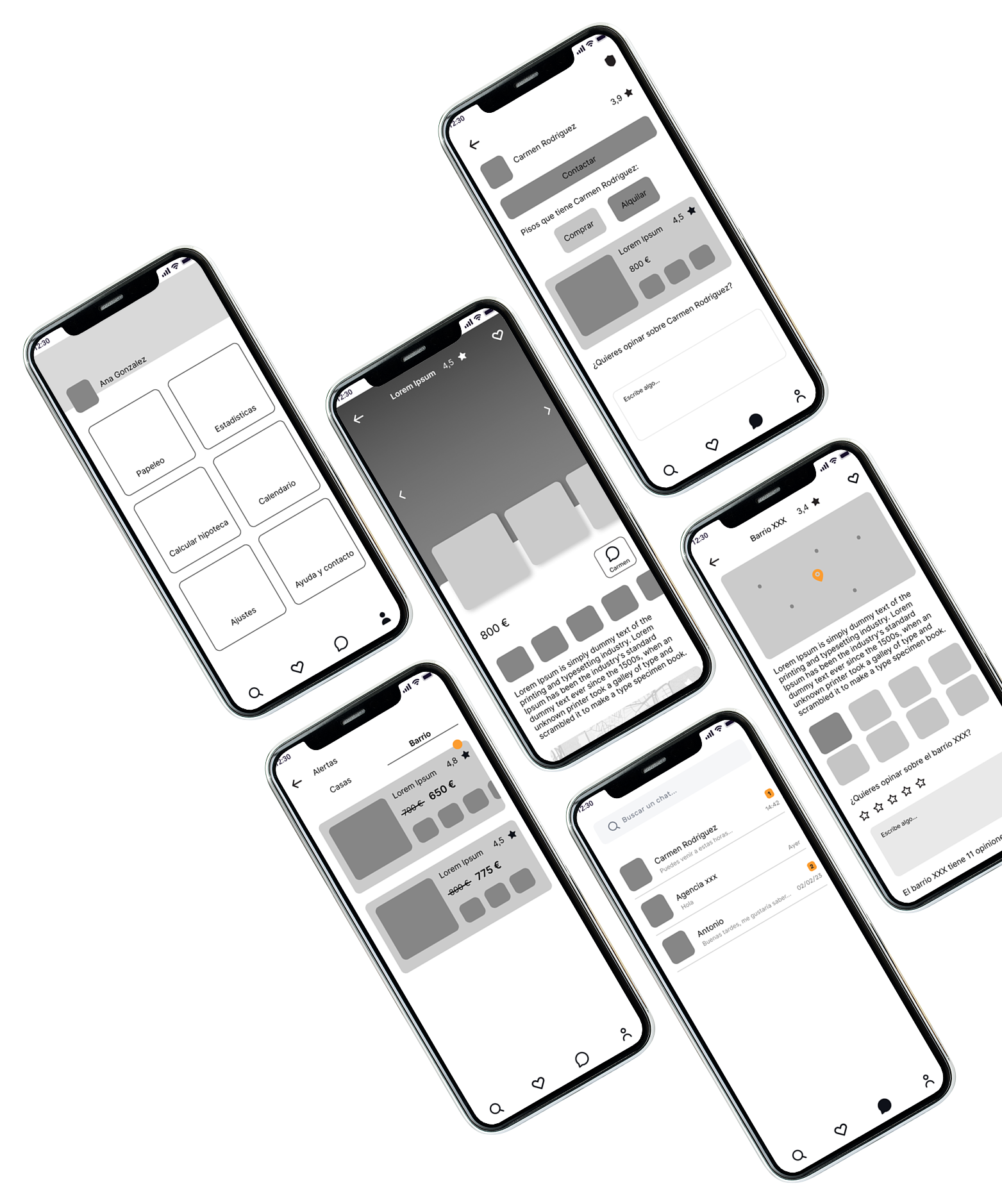 Wireframes de The House